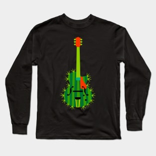 Guitar Cactus Mexican Long Sleeve T-Shirt